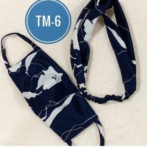 Boho Top Knot Headband and Facemask and Set